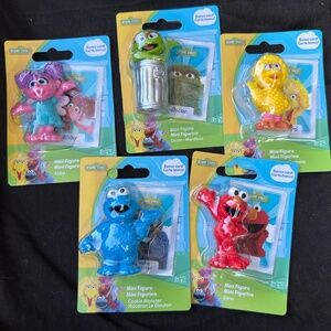 Figurines Sesame Street Set Elmo Mordicos Oscar Cookie Monster Macaron LeGlouton